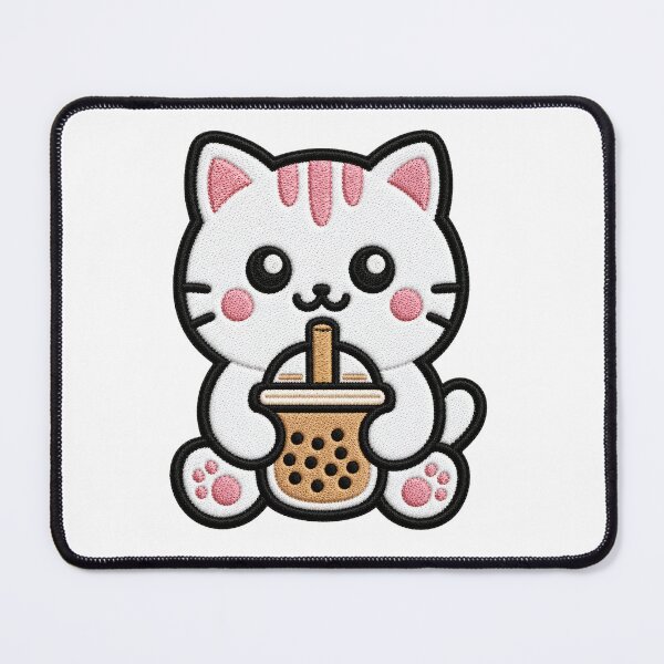 Item preview, Cute Kawaii Cat Drinking Bubble Tea designed and sold by IYI.