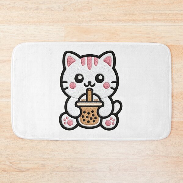 Item preview, Cute Kawaii Cat Drinking Bubble Tea designed and sold by IYI.