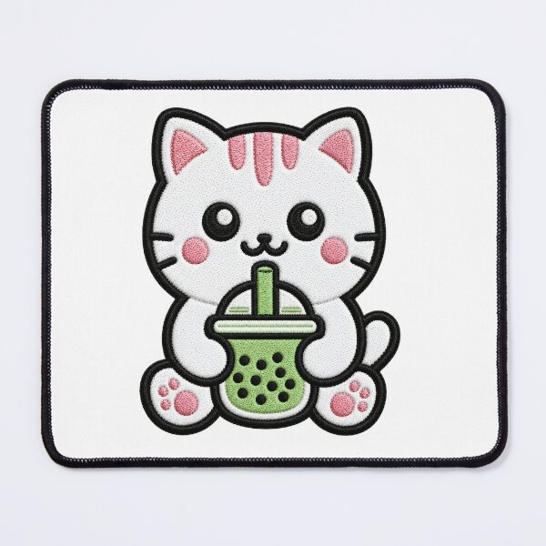 Item preview, Cute Kawaii Cat Drinking Bubble Tea designed and sold by IYI.