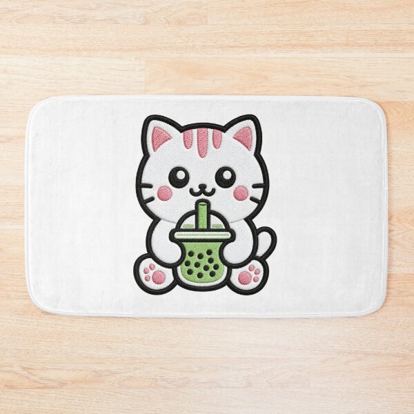 Item preview, Cute Kawaii Cat Drinking Bubble Tea designed and sold by IYI.