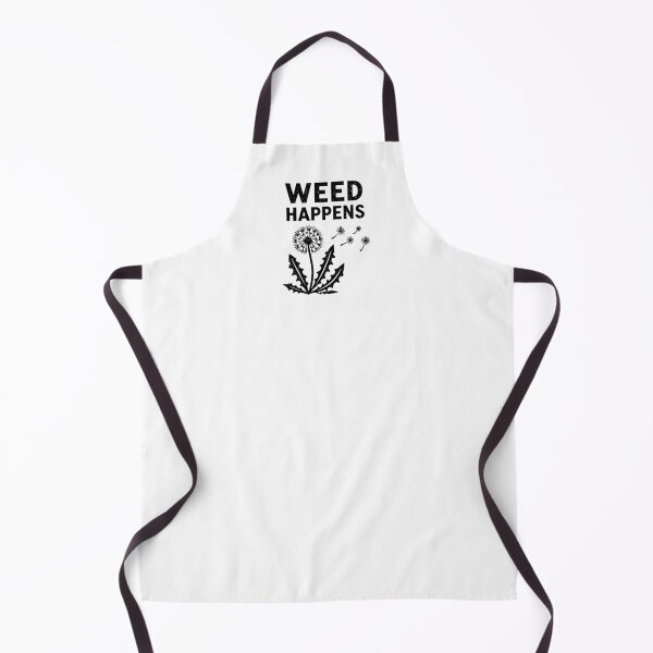 Item preview, Weed happens! Cute funny cynical stoic dandelions vintage retro eroded woodblock style design designed and sold by bard-art.