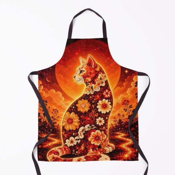 Item preview, Floral Cosmic Cat Dreamscape Celestial Sunset Fantasy designed and sold by Mindworx21.