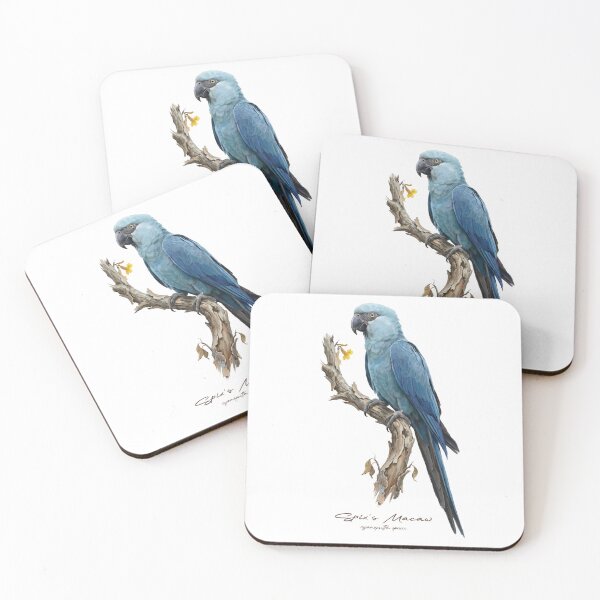 Item preview, Spix's Macaw on Rustic Branch designed and sold by Takeda-art.