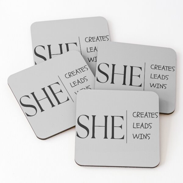 Item preview, SHE Creates Leads Wins | Elegant black Typography designed and sold by Typomuse-studio.