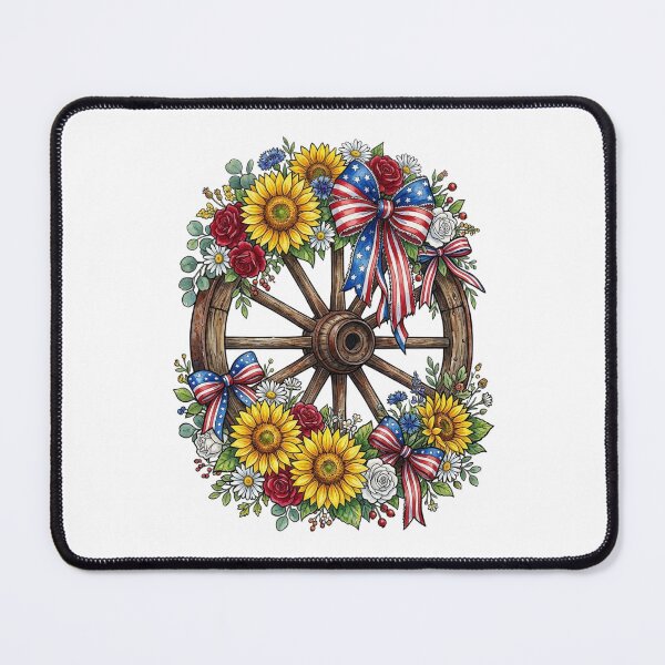 Item preview, 4th Of July Patriotic Wagon Wheel Floral designed and sold by EfiKrios.