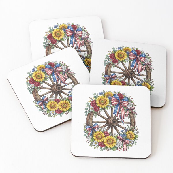 Item preview, 4th Of July Patriotic Wagon Wheel Floral designed and sold by EfiKrios.