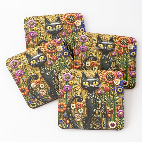 Item preview, Klimt Cat in Flower Garden  designed and sold by Vicky Brago-Mitchell®.