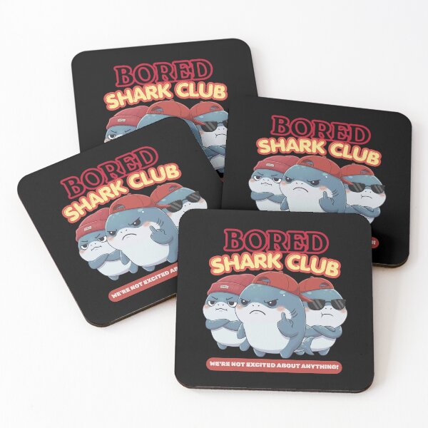 Item preview, Bored Shark Club Funny Introvert Meme Cute Shark Sticker designed and sold by Nature's Chibis.