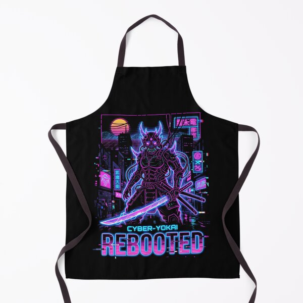 Item preview, Cyber Yokai Rebooted Neon Glitch Samurai designed and sold by SplashTastic.