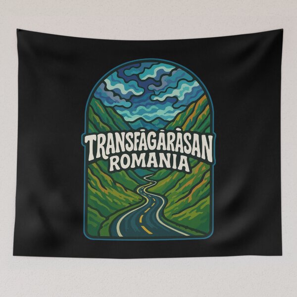 Item preview, Transfagarasan Highway Romania Stained Glass Travel designed and sold by TomFrontierArt.