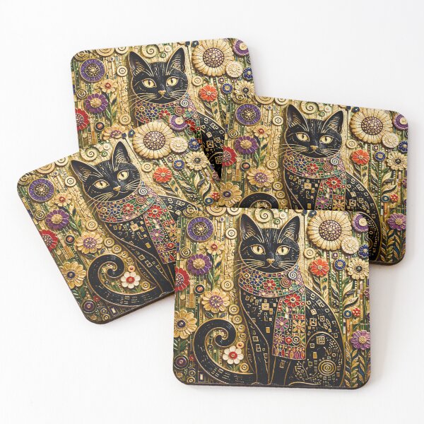 Item preview, Klimt Cat in Flower Garden  designed and sold by Vicky Brago-Mitchell®.