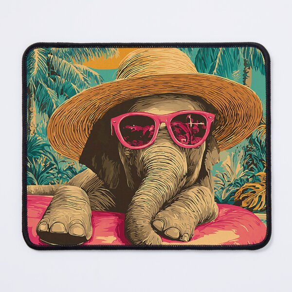 Item preview, Summer Elephant with Sunglasses Tropical Animal Pool Party designed and sold by Littermin.