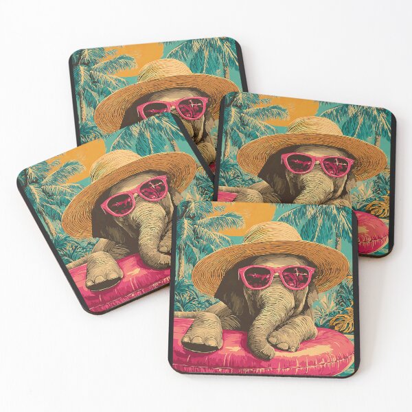 Item preview, Summer Elephant with Sunglasses Tropical Animal Pool Party designed and sold by Littermin.