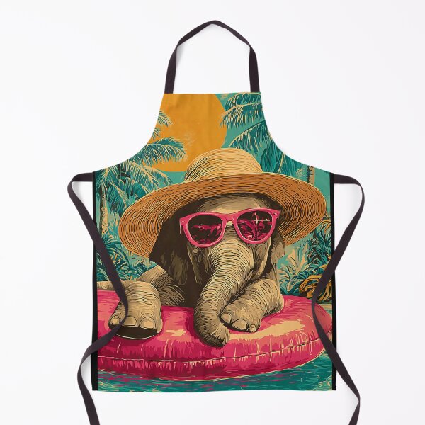 Item preview, Summer Elephant with Sunglasses Tropical Animal Pool Party designed and sold by Littermin.
