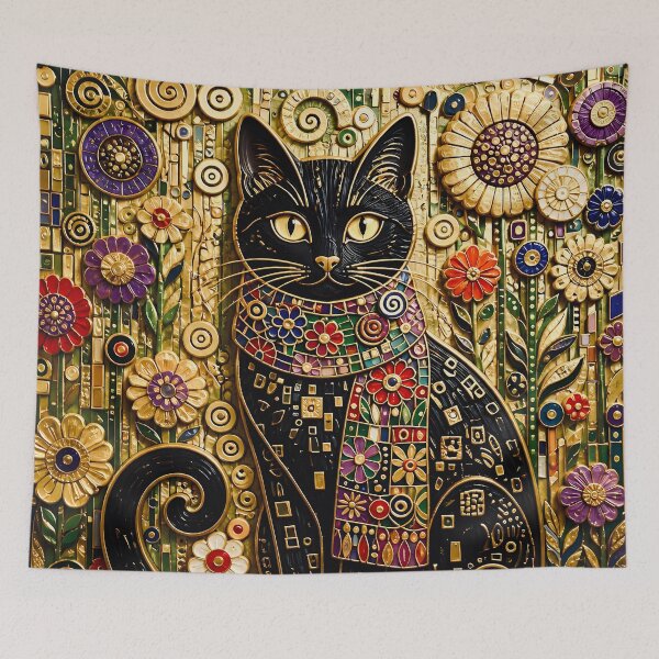Item preview, Klimt Cat in Flower Garden  designed and sold by Vicky Brago-Mitchell®.