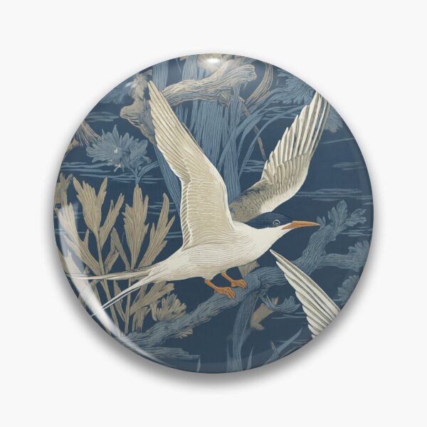 Item preview, Coastal Terns Art | Navy Blue Bird Print | Nautical Home Decor designed and sold by BestVarieties.