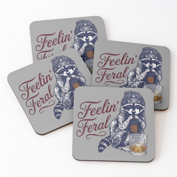 Item preview,  Feelin’ Feral Raccoon Meme Shirt – Funny Trash Panda Whiskey Vintage Tee designed and sold by ZyxDes.