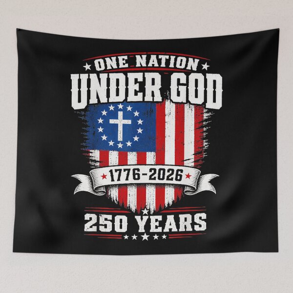 Item preview, One Nation Under God 1776-2026 250 Years American Patriot Christian Anniversary designed and sold by QuentinHarrow.