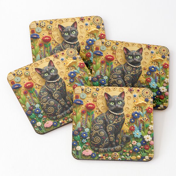 Item preview, Klimt Cat in Flower Garden  designed and sold by Vicky Brago-Mitchell®.