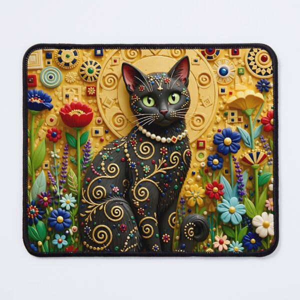 Item preview, Klimt Cat in Flower Garden  designed and sold by Vicky Brago-Mitchell®.