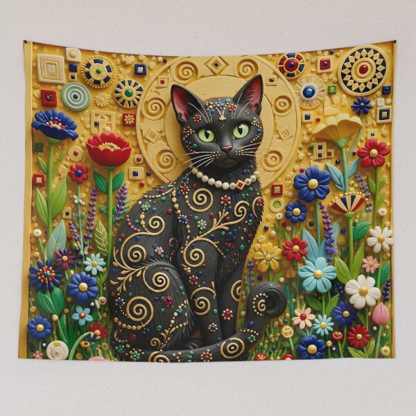 Item preview, Klimt Cat in Flower Garden  designed and sold by Vicky Brago-Mitchell®.