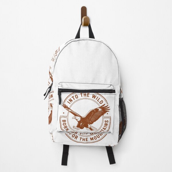 Item preview, Into the wild born for the mountains eagle badge rust brown print designed and sold by icemanphotos.