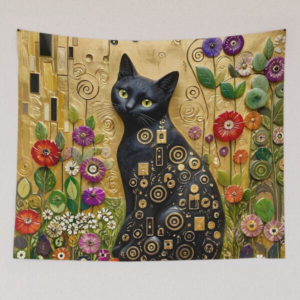 Item preview, Klimt Cat in Flower Garden designed and sold by Vicky Brago-Mitchell®.