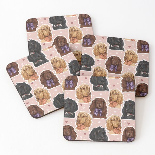 Item preview, Bow Tie Cocker Spaniel Trio - Peach Pattern designed and sold by sanctuarystudio.