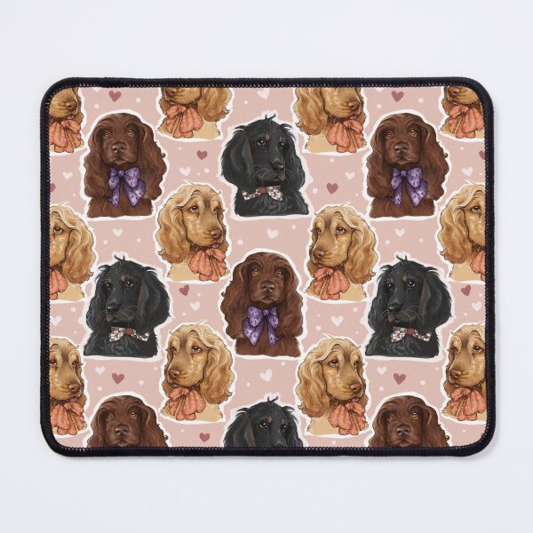 Item preview, Bow Tie Cocker Spaniel Trio - Peach Pattern designed and sold by sanctuarystudio.