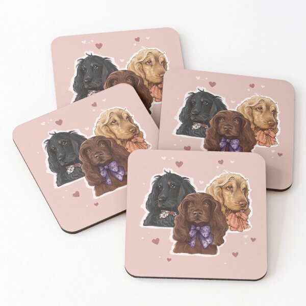 Item preview, Bow Tie Cocker Spaniel Trio - Peach  designed and sold by sanctuarystudio.
