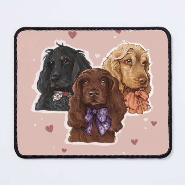Item preview, Bow Tie Cocker Spaniel Trio - Peach designed and sold by sanctuarystudio.