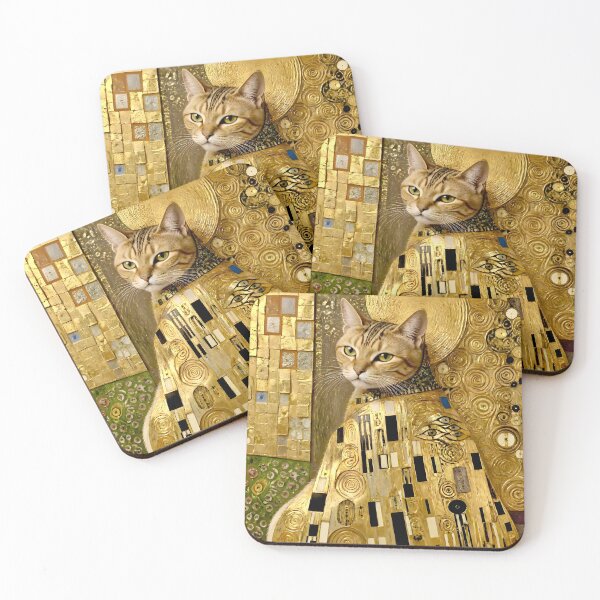 Item preview, Klimt Cat in Black and Gold designed and sold by Vicky Brago-Mitchell®.