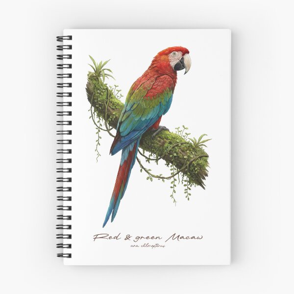 Item preview, Red-and-green Macaw on Mossy Branch designed and sold by Takeda-art.
