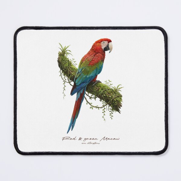 Item preview, Red-and-green Macaw on Mossy Branch designed and sold by Takeda-art.