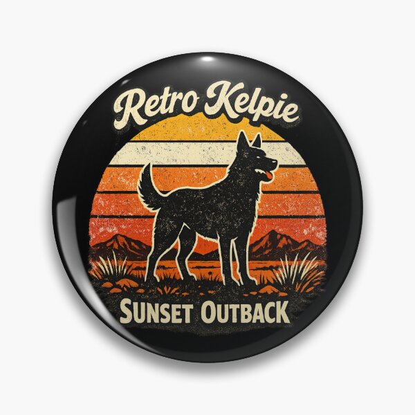 Item preview, Retro Kelpie Sunset Outback Shirt – Vintage Australian Kelpie Dog Retro Sunset Design designed and sold by Globalcitytees.