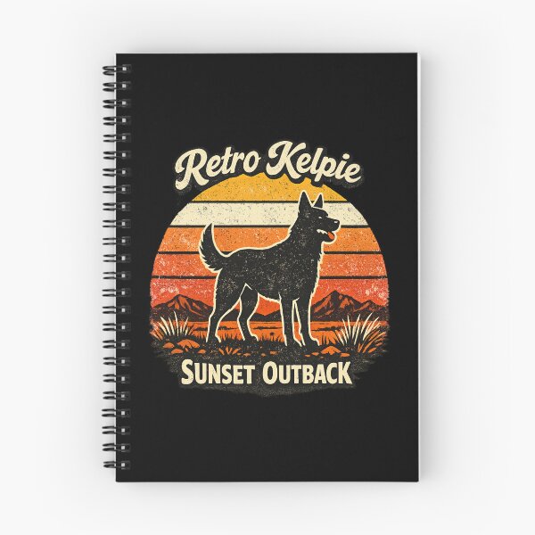 Item preview, Retro Kelpie Sunset Outback Shirt – Vintage Australian Kelpie Dog Retro Sunset Design designed and sold by Globalcitytees.