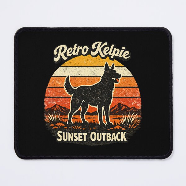 Item preview, Retro Kelpie Sunset Outback Shirt – Vintage Australian Kelpie Dog Retro Sunset Design designed and sold by Globalcitytees.