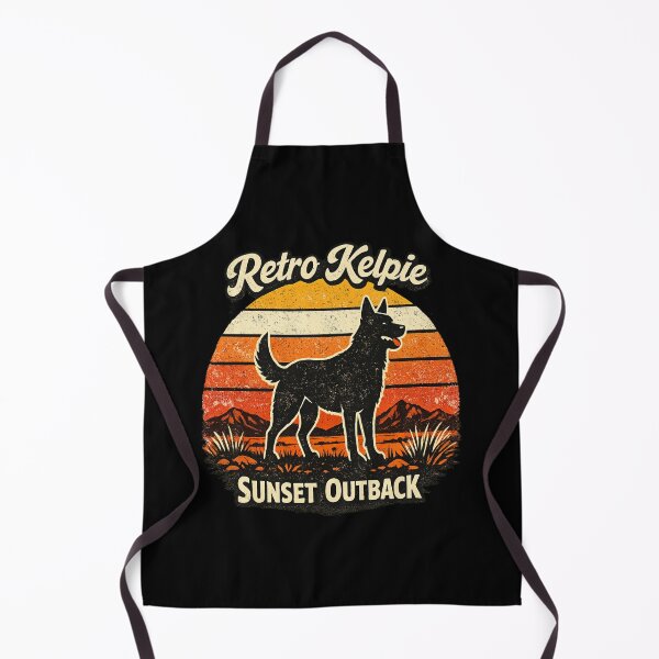 Item preview, Retro Kelpie Sunset Outback Shirt – Vintage Australian Kelpie Dog Retro Sunset Design designed and sold by Globalcitytees.