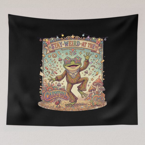 Item preview, Funny Funky Frog Carnival Retro Festival Meme Animal Gift designed and sold by Im-Ara.