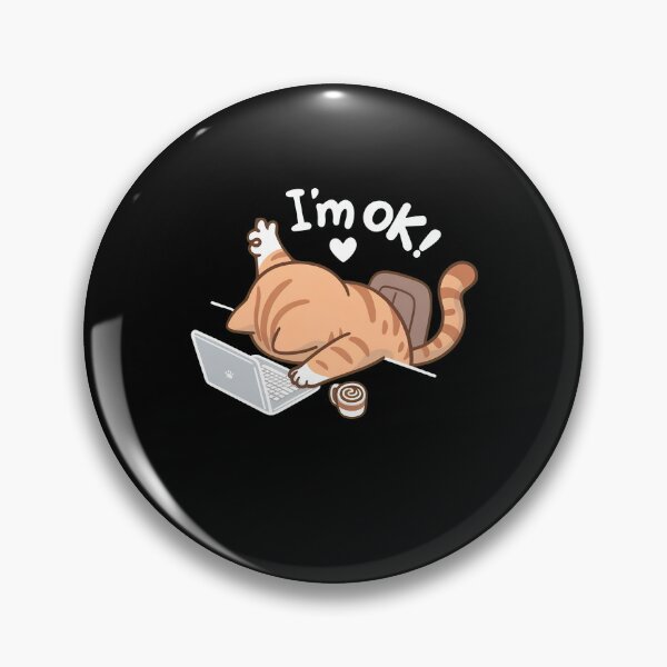 Item preview, I'm Ok Cat WFH Laptop Funny Stress Shirt designed and sold by GiaoCalonas.