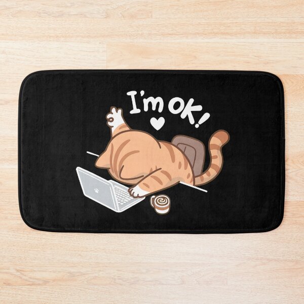 Item preview, I'm Ok Cat WFH Laptop Funny Stress Shirt designed and sold by GiaoCalonas.
