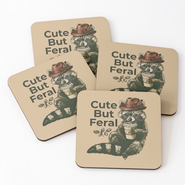 Item preview, Cute But Feral Raccoon Shirt – Funny Coffee Trash Panda Meme Tee designed and sold by ZyxDes.