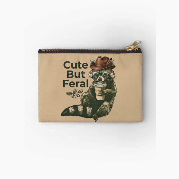 Item preview, Cute But Feral Raccoon Shirt – Funny Coffee Trash Panda Meme Tee designed and sold by ZyxDes.