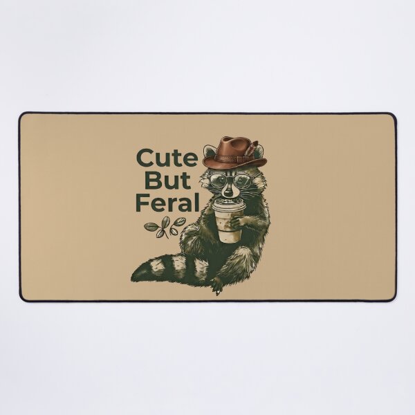 Item preview, Cute But Feral Raccoon Shirt – Funny Coffee Trash Panda Meme Tee designed and sold by ZyxDes.