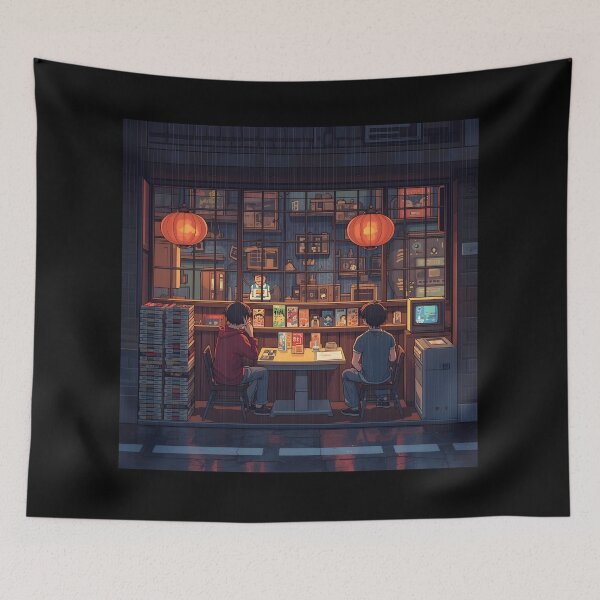 Item preview, Rainy Tokyo Pixel Café – Cosy Retro Gaming Night designed and sold by ThePixelArchive.