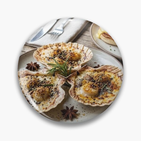 Item preview, Food Setting: Coquilles Saint Jacques with Eggs, Rice and Tea designed and sold by Uniqueartai.