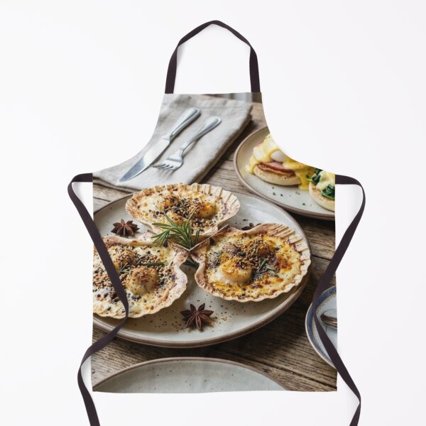 Item preview, Food Setting: Coquilles Saint Jacques with Eggs, Rice and Tea designed and sold by Uniqueartai.