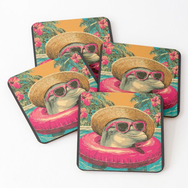 Item preview, Summer Dolphin with Sunglasses Tropical Animal Pool Party designed and sold by Littermin.