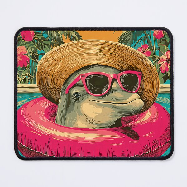Item preview, Summer Dolphin with Sunglasses Tropical Animal Pool Party designed and sold by Littermin.