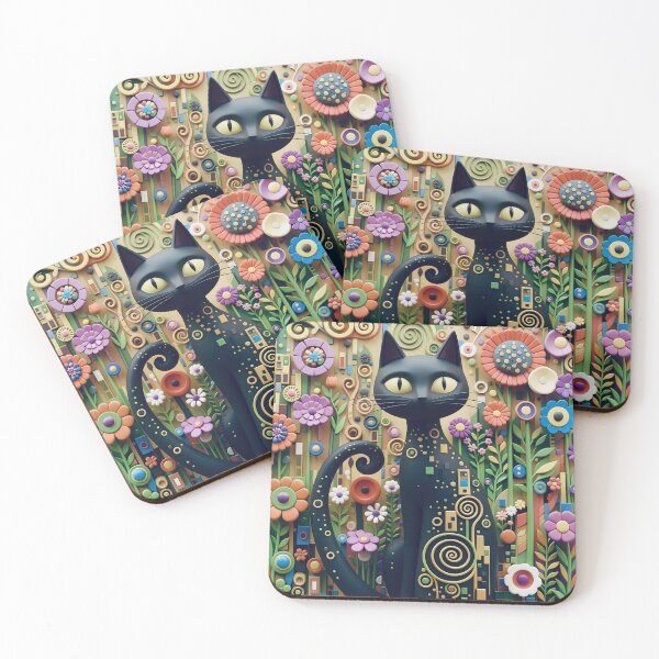Item preview, Gustav Klimt Cat in Flower Garden designed and sold by Vicky Brago-Mitchell®.